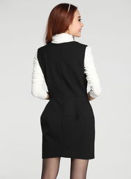 韓范小香風玫瑰花釘珠連衣裙 甜美修身，演繹時尚優雅